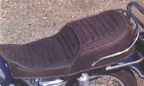 BMW motorcycle seat custom braided leather