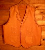 cowboy leather vest with four pockets