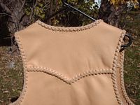  a close up view of the vests back yoke