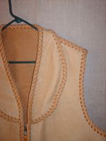 the shawl collar of this elkskin vest