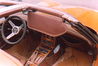custom leather car interior using braided leather made in the USA of American made leathers