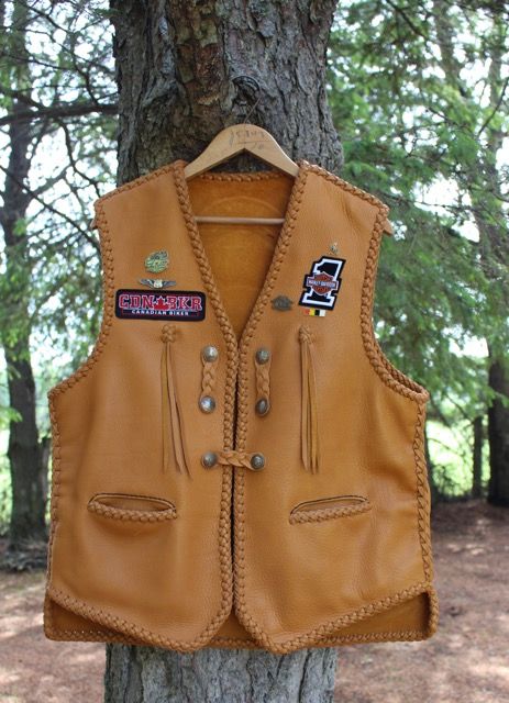 custom handmade leather vest with tassels