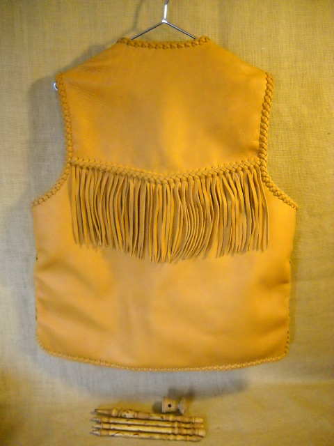 handmade leather vest with fringe