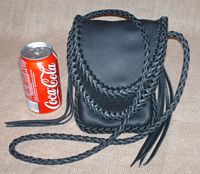  Here is another front view of the same bag - set beside a cola can for size reference. 